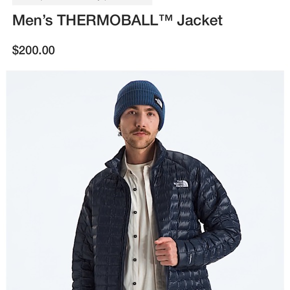 Men’s The Northface Thermoball Jacket Navy Size Medium - Picture 13 of 14